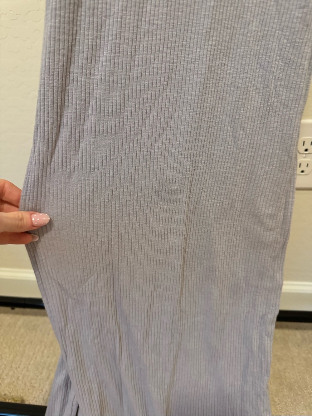 Light Lavender Ribbed Maxi Dress - Picture 3 of 3
